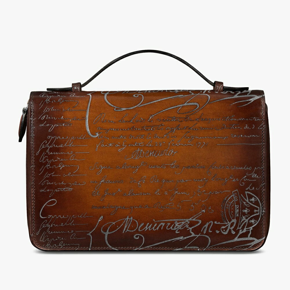 ベルルッティ Berluti イタウバ ワイド スクリットレザー【cacao intenso + silver 】【送料無料】【正規品】