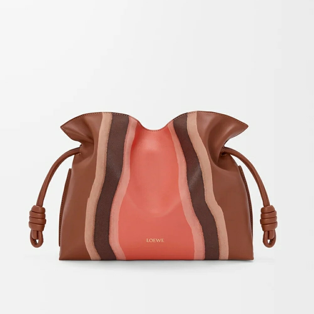 ロエベ LOEWE 2025秋冬レディース フラメンコクラッチ ランドスケープ ミディアム【ピーカン/パロットピンク 】【送料無料】【正規品】