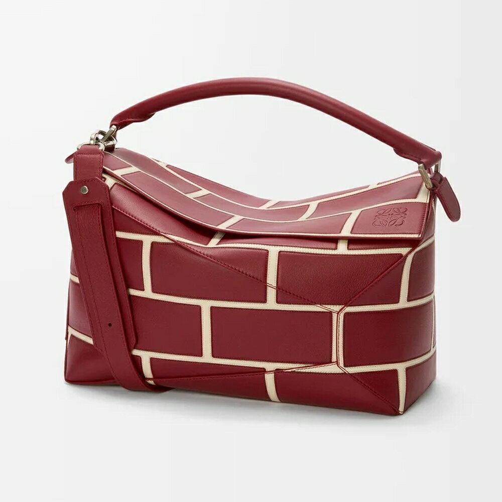ロエベ LOEWE 2025秋冬メンズ パズルエッジ バッグ ラージ【バーントレッド 】【送料無料】【正規品】