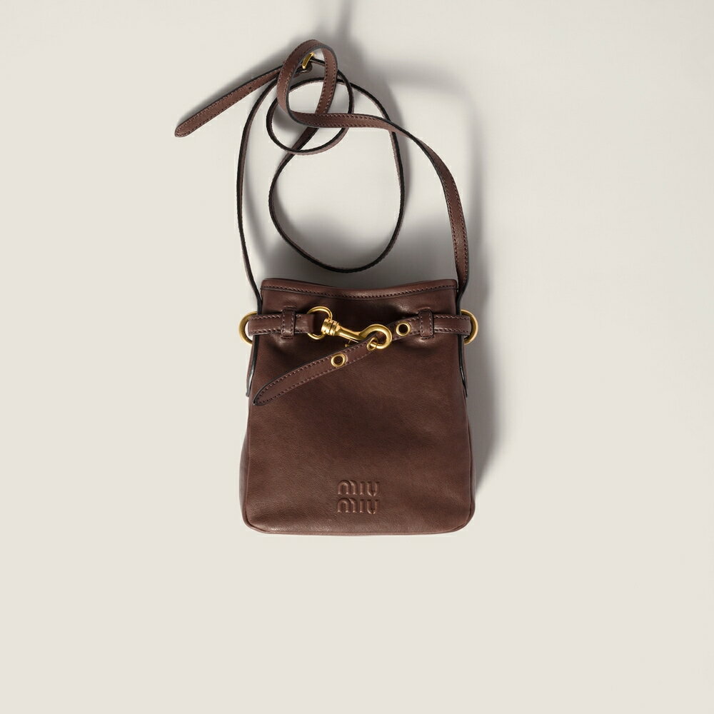 ミュウミュウ MIU MIU ナッパレザー ポーチ5NR461_AEFX_F0NBL【ブラウン 】【送料無料】【正規品】