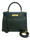 HERMES ケリー28 トリヨンクレマンス ダークグリーン 美品 【中古】