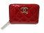 CHANEL マトラッセ ブリリアント ラウンドファスナー コインケース A68945 パテントレザー レッド 未使用【中古】