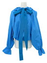 PATOU ラッフルトリムブラウス ブルー 34 '21年 新品同様【中古】