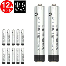ゆうパケット送料無料 vinnic アルカリ乾電池 単6形(AAAA LR61) ×12本 ヴィニック アルカリ乾電池 単6 補聴器リモコン用 単6電池 アルカリ 乾電池 単6形 AAAA 電池 スタイラスペン タッチペン ペンライト