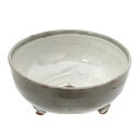 手作り山野草鉢 益子焼 足付中鉢 白 鉢底穴あり 直径14cm 植木鉢 山野草 ミニミニ盆栽鉢 関東当日便
