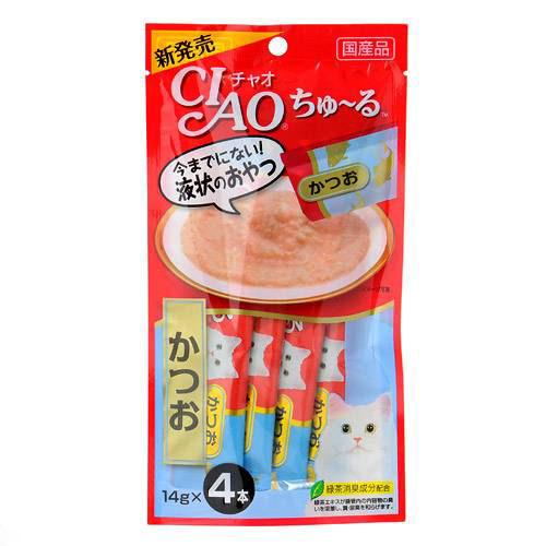 CIAO（チャオ）　ちゅ〜る　かつお　14g×4本　お買い得6袋入り　猫　おやつ　CIAO　チャオ　関東当日便CIAO（チャオ）　食べやすい液状のおやつ！