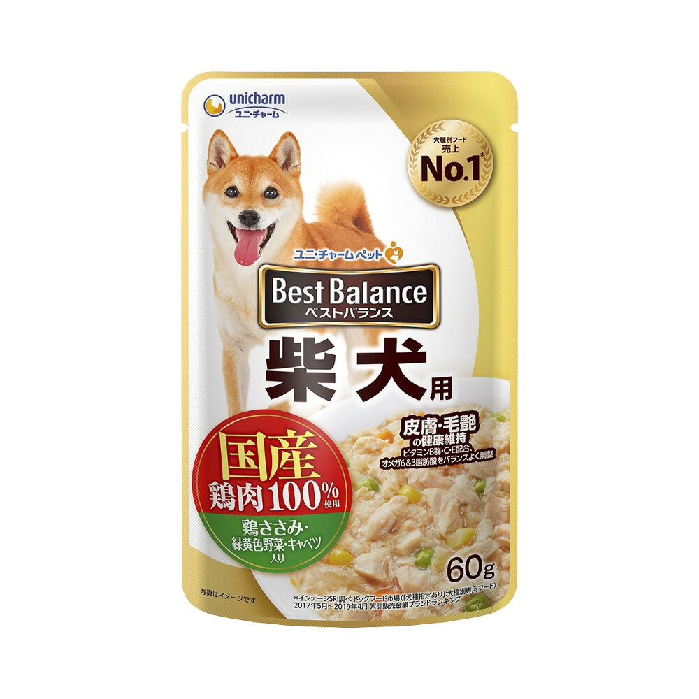 <strong>ベストバランス</strong>　国産鶏ささみ　パウチ　<strong>柴犬</strong>用　60g　ドッグフード　国産【HLS_DU】　関東当日便