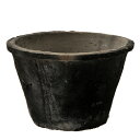 アンティークポット 直径19×12cm 黒 モスポット モスなし 平鉢 関東当日便