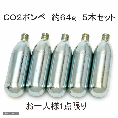 《お1人様1点限り》新瓶CO2ボンベ　約64g　5本セット【関東当日便】