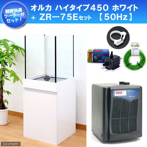 ☆《お一人様1点限り》【50Hz】オルカ　ハイタイプ450ホワイト＋ZR—75Eセット　50Hz（東日本用）●【関東当日便】【HLS_DU】【まとめ割】クーラー付きで快適飼育！