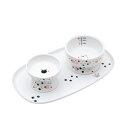 猫壱 ハッピーダイニング 脚付フードボウル SAKURA 2018+脚付ウォーターボウル SAKURA 2018+食器トレー ダブル【HLS_DU】 関東当日便