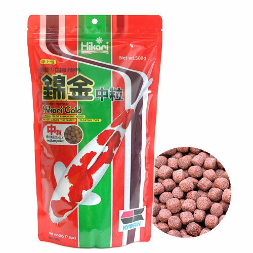 錦鯉の色揚げ飼料！錦金　中粒　500g