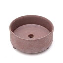 アウトレット品 益子焼 苔BOX 大 赤楽 丸 鉢底穴あり(直径10.5×H4cm)ミニミニ盆栽鉢 訳あり 関東当日便