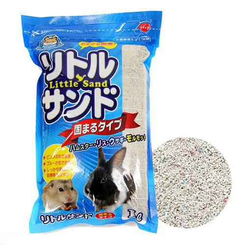 小動物用トイレ砂　リトルサンド　固まるタイプ　1L【関東当日便】天然ベントナイトが原料で小さく固まり経済的！