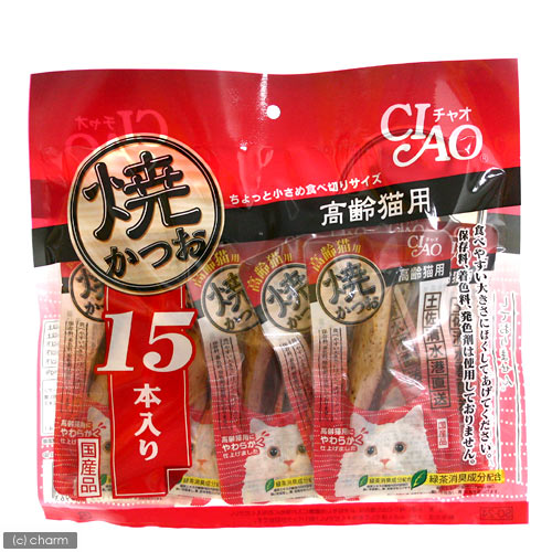 CIAO（チャオ）　焼かつお15本入り　高齢猫用【関東当日便】【HLS_DU】