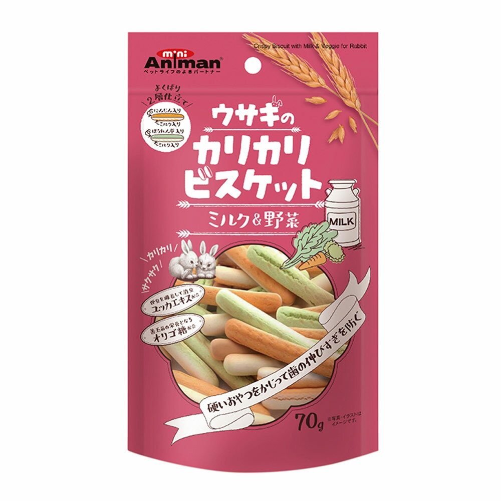 ドギーマンハヤシ　ウサギのカリカリビスケット　ミルク＆野菜　70g【関東当日便】