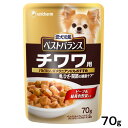 愛犬元気 ベストバランス　パウチ　チワワ用　ビーフ＆緑黄色野菜入り　70g【関東当日便】