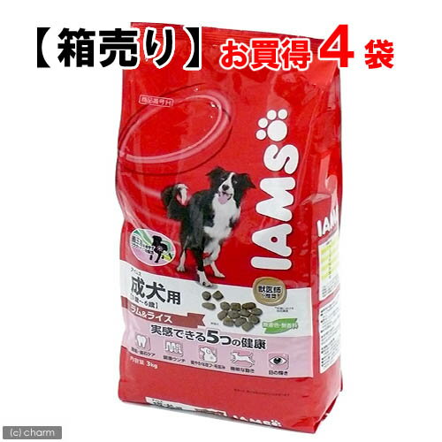 ☆【箱売り】アイムス　成犬用　1歳〜6歳　ラム＆ライス　3kg　お買得4袋【正規品】【関東当日便】【HLS_DU】