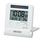 【正規品】SEIKO セイコー クロック SQ772W 電波置時計 トラベルクロック 温度計