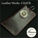 LeatherWorks CHAOS≪最高の経年変化 クロムエクセルレザー/バーガンディーレッド 携帯ホルダーiPhone5sまで 収納可能 多機能ケース モバイルフォンケース≫日本製ハンドメイド/携帯ケース/携帯電話ケース/携帯ホルダー/本革【送料無料】【楽ギフ_包装】