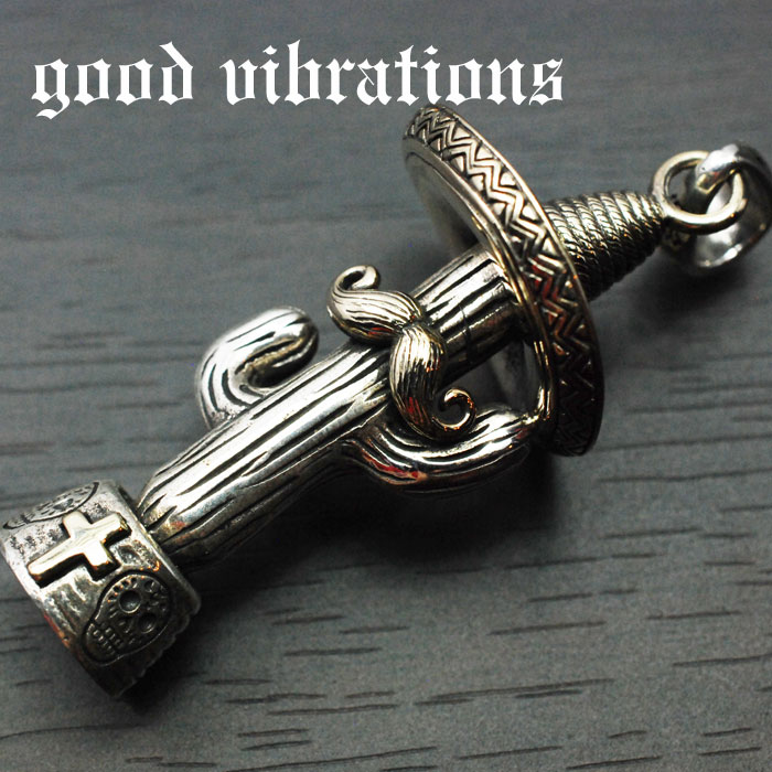 good vibrations/グッドバイブレーションズ≪ソンブレロ 帽子 ヒゲ サボテン ペンダントトップ チャーム ラージサイズ≫グアダルーペマリア/クロス/スターリングシルバー/純銀/Silver【925】/ブラス/真鍮/ネックレス【楽ギフ_包装】