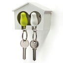 qualy QUALY デュオ スパロウキーリング DUO SPARROW Keyring グリーン ホワイト キーリング キーホルダー スズメ クオリー