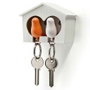 qualy QUALY デュオ スパロウキーリング DUO SPARROW Keyring オレンジ ホワイト キーリング キーホルダー スズメ クオリー