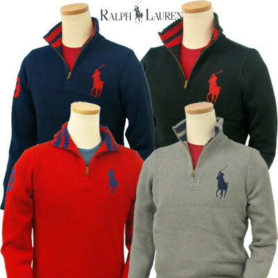 POLO by Ralph Lauren Boy'sビッグポニー&"3"ハーフジップセーター【2010-Fall/NewModel】【ラルフローレン ボーイズ】 【楽ギフ_包装選択】【超円高 還元セール】激安 60%オフ【ラルフローレン ボーイズ】