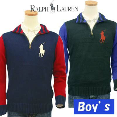 POLO by Ralph Lauren Boy'sビッグポニー&"3"切替ハーフジップセーター【2011-Fall/NewModel】【ラルフローレン ボーイズ】 