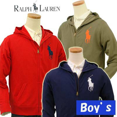 【希望小売価格の半額】POLO by Ralph Lauren Boy'sビッグポニー鹿の子フルジップパーカー【2012-SpringNewModel】【ラルフローレン ボーイズ】 