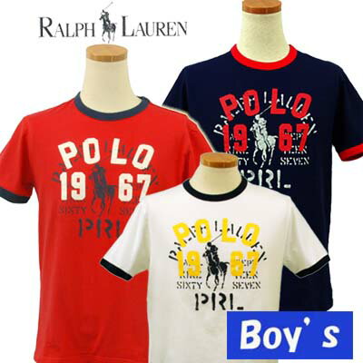 【希望小売価格の半額】POLO by Ralph Lauren Boy'sビッグポニー&ロゴプリント リンガー半袖Tシャツ【2012-Spring/NewModel】【ラルフローレン ボーイズ】