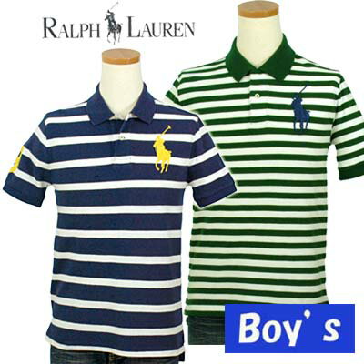 【希望小売価格の半額以下】POLO by Ralph Lauren Boy's　ラルフローレンビッグポニー&"3"半袖 ボ-ダ-鹿の子 ポロシャツ 【2012-Spring/NewModel】【ラルフローレン ボーイズ】 