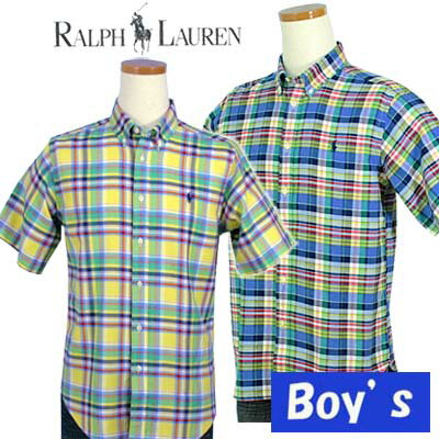 【希望小売価格の半額以下】POLO by Ralph Lauren Boy's半袖チェックシャツ【2012-Spring/NewModel】【ラルフローレン ボーイズ】 【楽ギフ_包装選択】【円高還元】60% オフ【ラルフローレン ボーイズ】