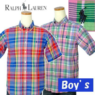 【希望小売価格の半額以下】POLO by Ralph Lauren Boy's半袖 マドラスチェックシャツ【2012-Spring/NewModel】【ラルフローレン ボーイズ】 