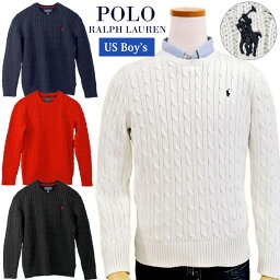 POLO by Ralph Lauren Boy's定番コットン　ケーブル編みセーター2024-SpringColor-ホワイト入荷<strong>ラルフローレン</strong> セーターギフト プレゼント 送料無料