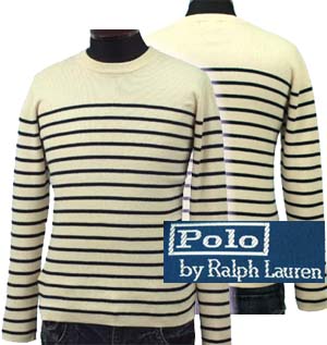 POLO by Ralph Lauren Boy'sラルフロ-レンコットン カシミア クル-ネック ボ-ダ- セ-タ-【ラルフローレン】 【楽ギフ_包装選択】【クリアランス】激安 60%オフ【ラルフローレン ボーイズ】