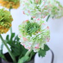 造花 インテリア アンティーク ラナンキュラス/花径7×高さ43cm(クリームグリーンorイエログリーン)1本