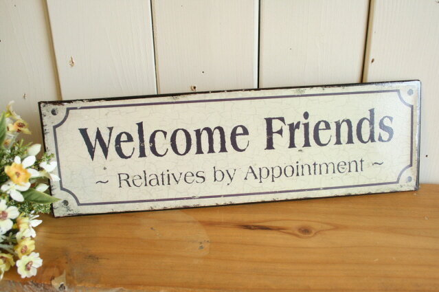 SHABBY　TIN　PLATE 『Welcome Friends』　【メール便対応可能（160円）】8月17日(金)入荷予定