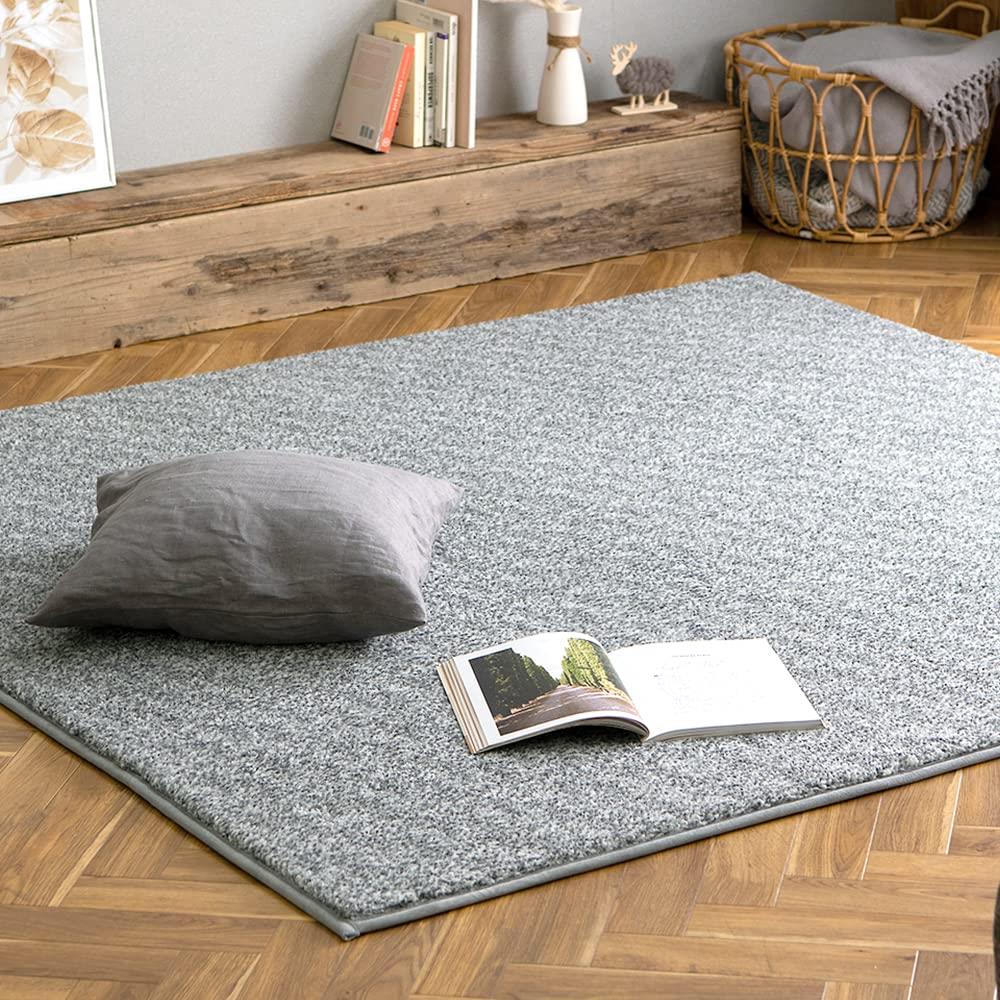 アイリスオーヤマ ラグ カーペット マット 185×185cm ふわふわ 杢シープ調ラグ ORG-S1818 グレー