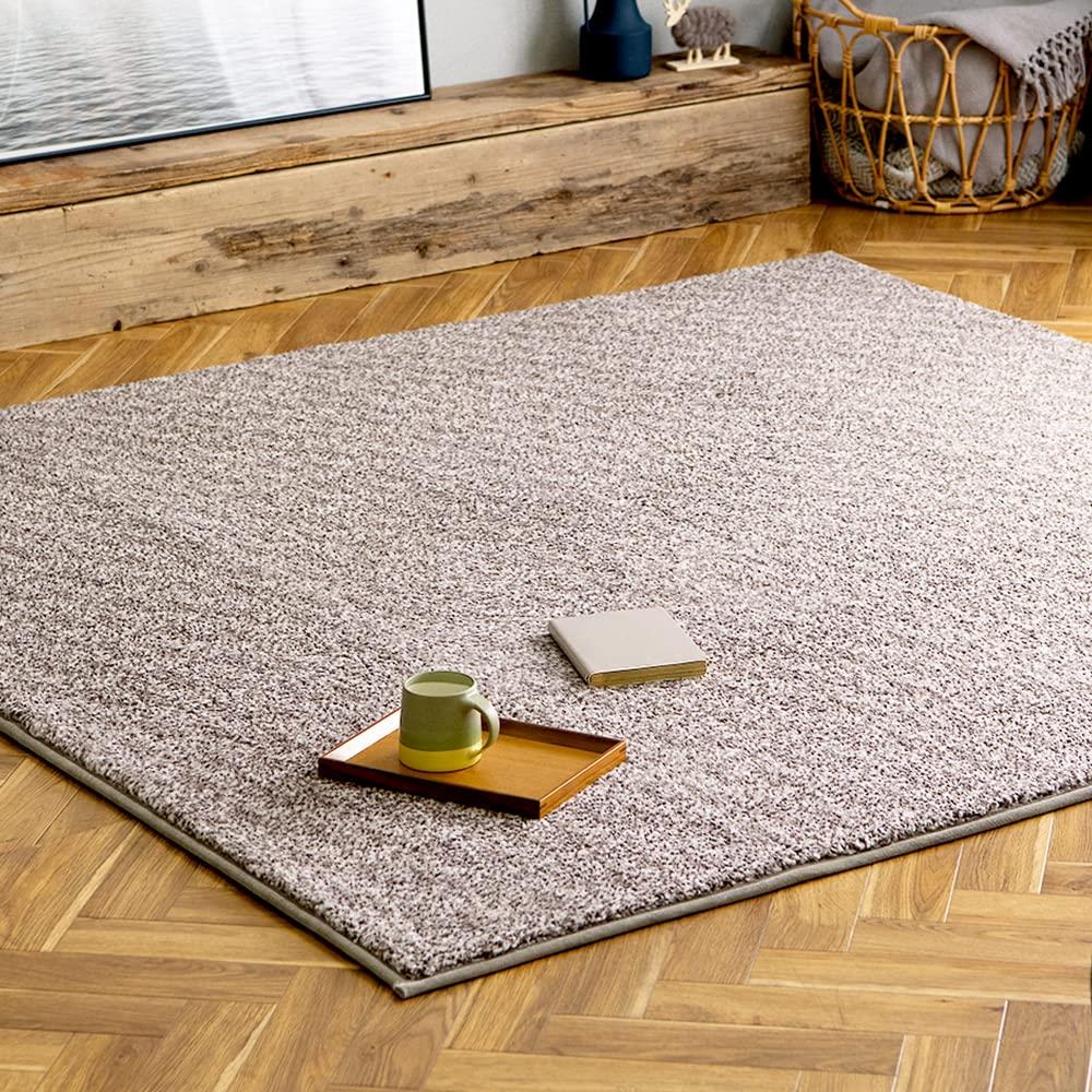 アイリスオーヤマ ラグ カーペット マット 185×240cm ふわふわ 杢シープ調ラグ ORG-S1824 ブラウン
