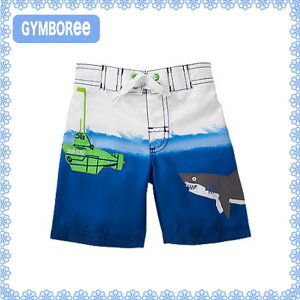 ジンボリー(Gymboree 9)サメと潜水艦柄のトランクス水着！(6M 9M 12M 18M 6ヶ月 9ヶ月 12ヶ月 18ヶ月 1歳 1才 2歳 2才 2T 24M ベビー用 赤ちゃん用 男の子用)(80cm 90cm 95cm 100cm 110cm 241480303 Gymboree)