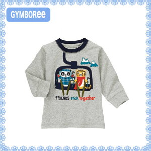 ジンボリー 正規品 Gymboree かっこいいグレーのパンダ＆トラ柄の長袖トップス ロンT Tシャツ (NB 3M 6M 9M 12M 新生児 3ヶ月 6ヶ月 9ヶ月 12ヶ月 1歳 1 才 赤ちゃん 男の子用) (50cm 60cm 70cm 80cm Gymboree 140120308)【3】