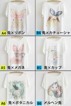 送料無料 ゆったりサイズ ドルマンTシャツ アニマルプリント カラフル ポップ 水彩画タッチ メルヘン 虎 ネコ ウサギ 鳥 15ss (全32種) 05P03Sep16