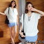2点セット スキッパーシャツ シフォンドルマンブラウス マリンボーダータンク ノースリーブインナー プルオーバー 16ss 05P09Jul16