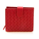 ボッテガヴェネタ BOTTEGA VENETA 財布 レディース 二つ折り財布 ブライトレッド 121059 V001N 8913 BRIGHT RED【ミニ財布】