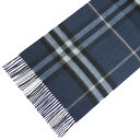 BURBERRY/バーバリー カシミアマフラー ダークブルーチェック MU GIANT ICON 3858363 4870B DARK BLUE CARBON CHK BURBERRYばーばりー 【送料無料】