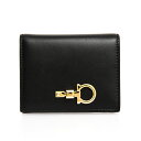 サルヴァトーレフェラガモ SALVATORE FERRAGAMO 財布 レディース 二つ折り財布 ブラック FERRAGAMO STUDIO SMALL WALLET 22E032 0734429 BLACK【ミニ財布】
