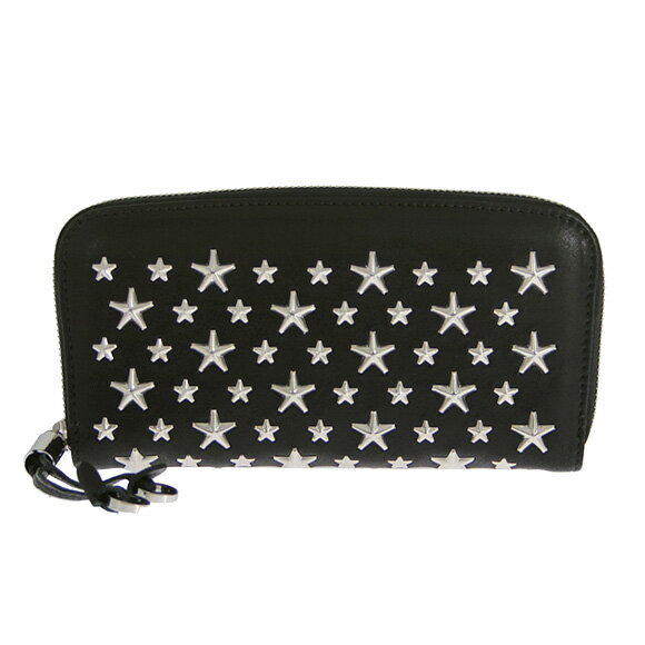 【送料無料】JIMMY CHOO/ジミーチュウ 財布 レディース ラウンドファスナー長財布 ブラック/スタースタッズ FILIPA [フィリッパ] CST 001 BLACK/GUNMETAL