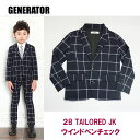 【送料・代引き手数料無料】ジェネレーター【GENERATOR】2Bテイラードジャケット(ウインドペンチェック)-2110【110〜140cm】【2BJK SLIM FIT】【宅配便】