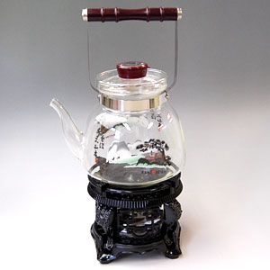 ●【送料無料】アルコールランプ 付き 湯沸し ガラスポット 1.2L(焼水壷)セット 【マラソン1207P02】アルコールランプでぐらぐらとお湯を沸かす便利なアイテム